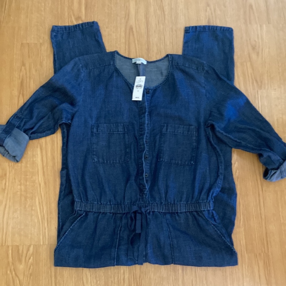 LOFT Denim Blue Jumpsuit